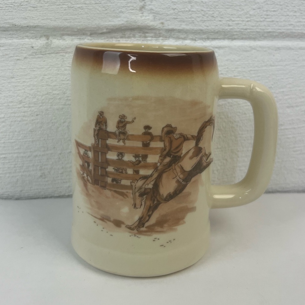 McCoy 6395 Western Rodeo Cowboy Beer Stein Mug